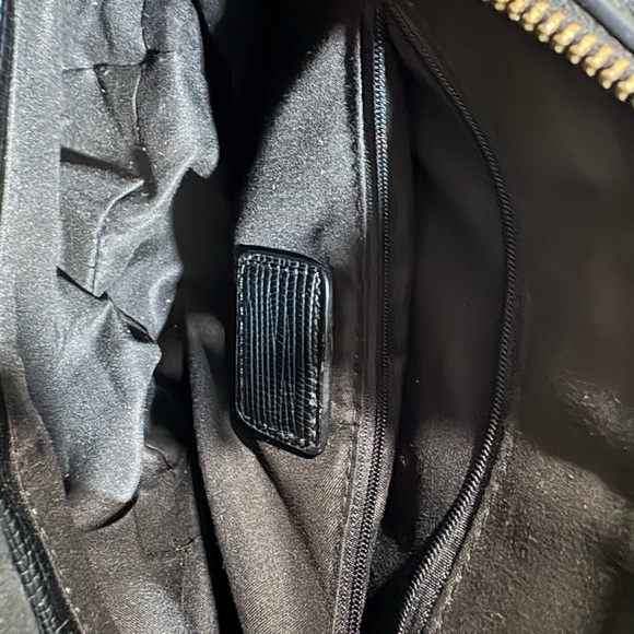 EPI Style Black Textured Dome Satchel with Gold Hardware - Picture 6 of 6